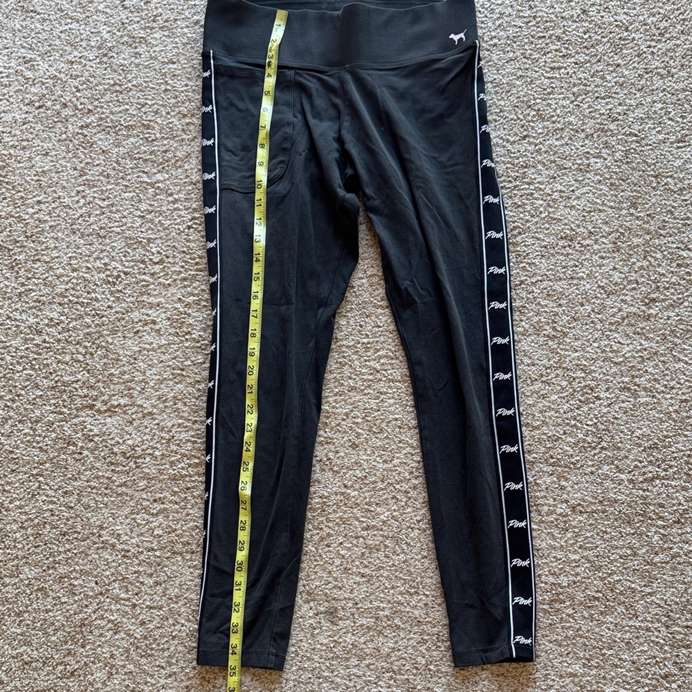 PINK Victoria's Secret Black Leggings with Logo Trim